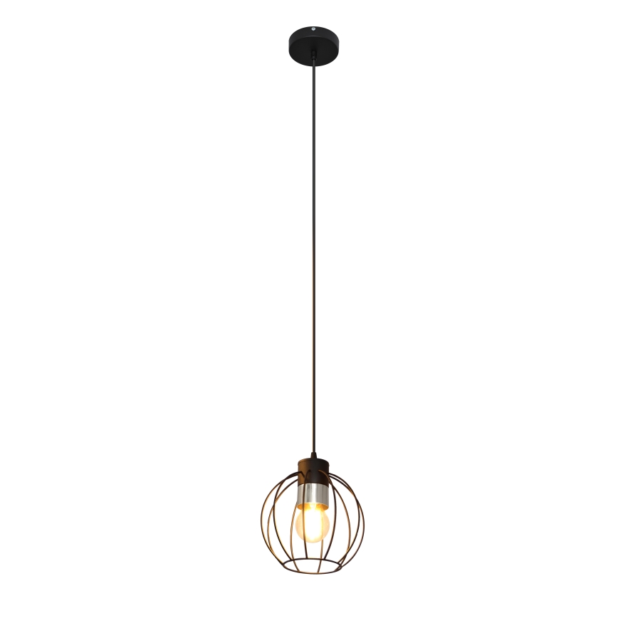 Lustra ar auklu STARLIGHT 1xE27/15W/230V melna/sudraba