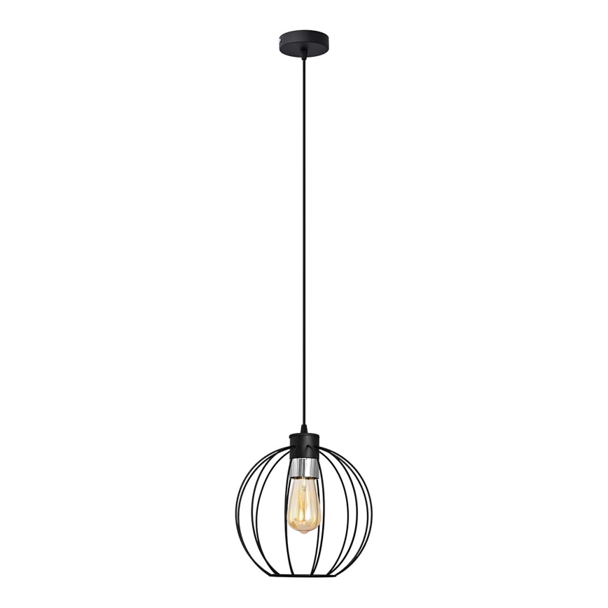 Lustra ar auklu STARLIGHT 1xE27/15W/230V melna/sudraba