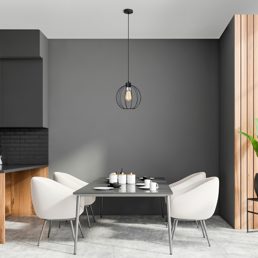 Lustra ar auklu STARLIGHT 1xE27/15W/230V melna/sudraba