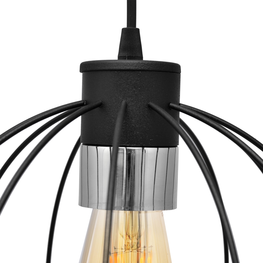 Lustra ar auklu STARLIGHT 1xE27/15W/230V melna/sudraba