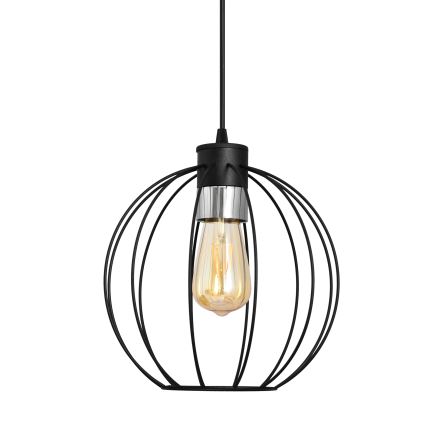 Lustra ar auklu STARLIGHT 1xE27/15W/230V melna/sudraba