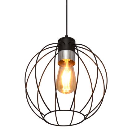 Lustra ar auklu STARLIGHT 1xE27/15W/230V melna/sudraba