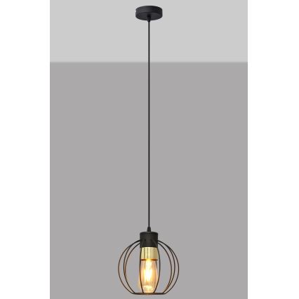 Lustra ar auklu STARLIGHT 1xE27/15W/230V melna/zelta