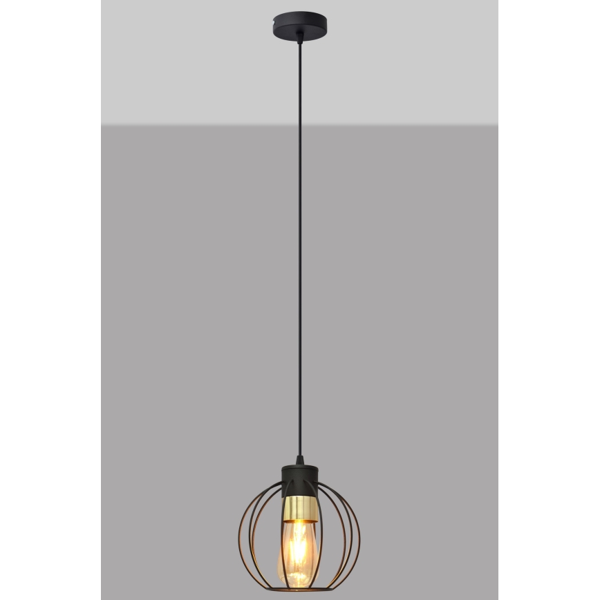 Lustra ar auklu STARLIGHT 1xE27/15W/230V melna/zelta