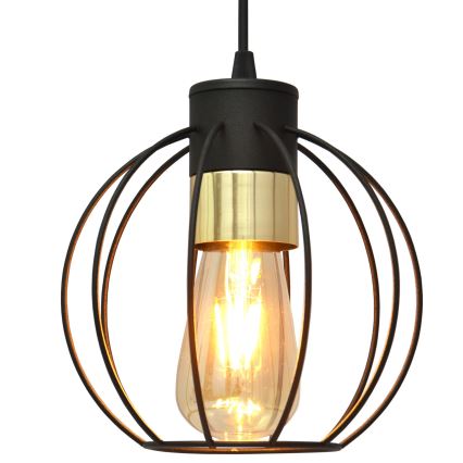 Lustra ar auklu STARLIGHT 1xE27/15W/230V melna/zelta