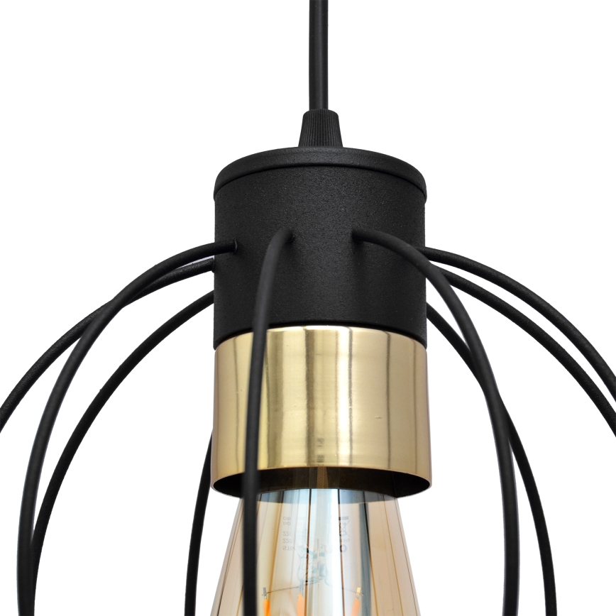 Lustra ar auklu STARLIGHT 1xE27/15W/230V melna/zelta