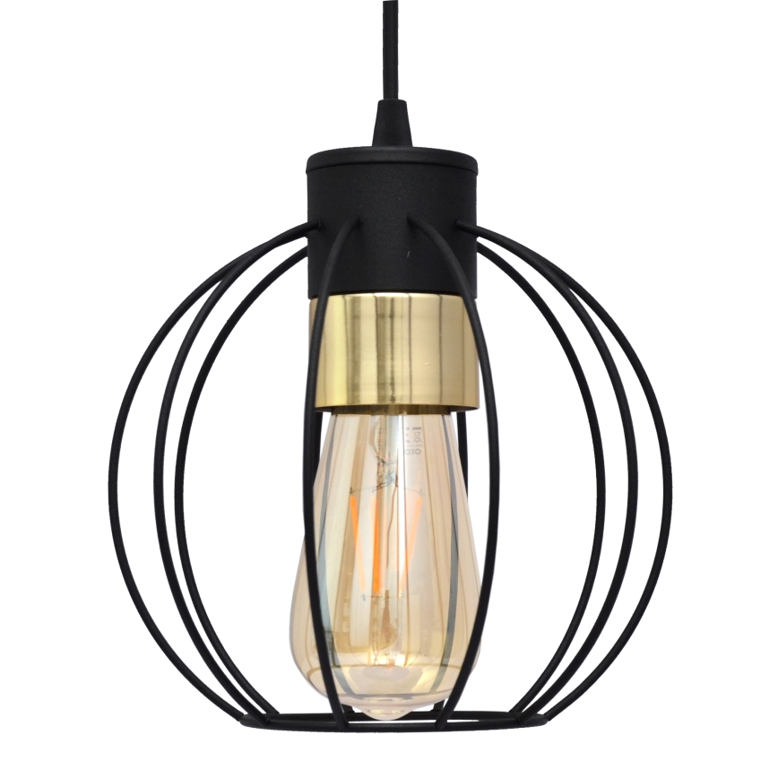 Lustra ar auklu STARLIGHT 1xE27/15W/230V melna/zelta
