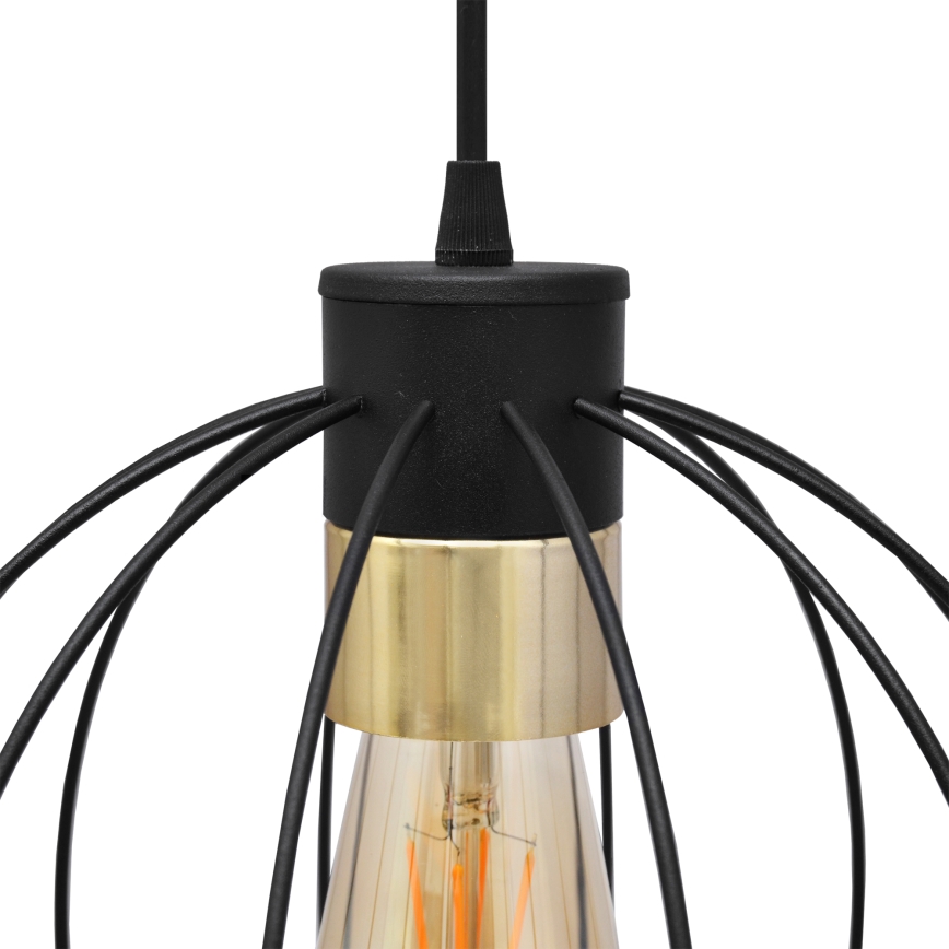 Lustra ar auklu STARLIGHT 1xE27/15W/230V melna/zelta