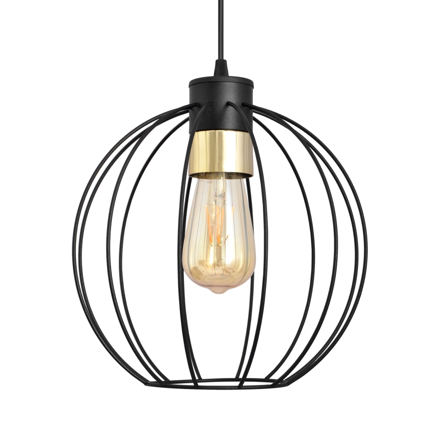 Lustra ar auklu STARLIGHT 1xE27/15W/230V melna/zelta