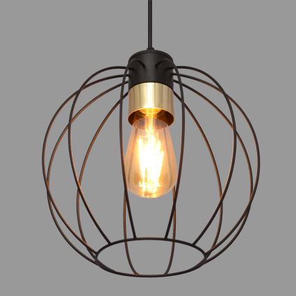 Lustra ar auklu STARLIGHT 1xE27/15W/230V melna/zelta