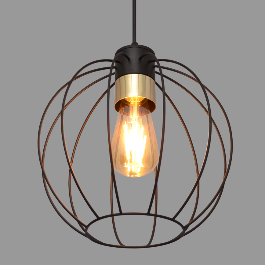 Lustra ar auklu STARLIGHT 1xE27/15W/230V melna/zelta