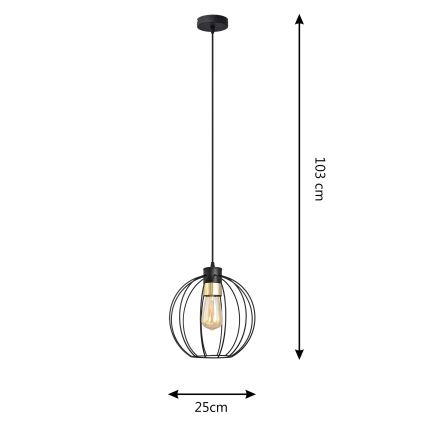 Lustra ar auklu STARLIGHT 1xE27/15W/230V melna/zelta