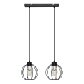 Lustra ar auklu STARLIGHT 2xE27/15W/230V melna/sudraba