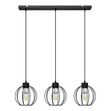 Lustra ar auklu STARLIGHT 3xE27/15W/230V melna/sudraba