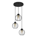 Lustra ar auklu STARLIGHT 3xE27/15W/230V melna/zelta