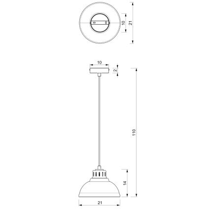 Lustra ar auklu SVEN 1xE27/15W/230V sarkana