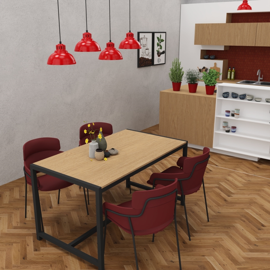 Lustra ar auklu SVEN 4xE27/15W/230V sarkana