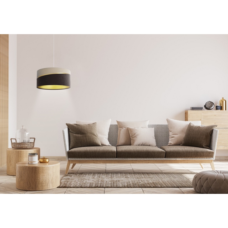 Lustra ar auklu SWING 1xE27/60W/230V brūna/bēša/zelta