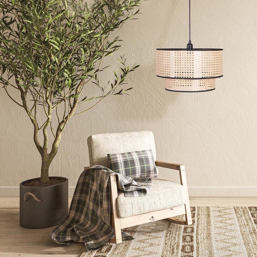 Lustra ar auklu TAKARA 1xE27/20W/230V d. 40 cm bēša