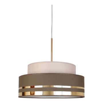 Lustra ar auklu TAMI 1xE27/60W/230V bēša/brūna/zelta