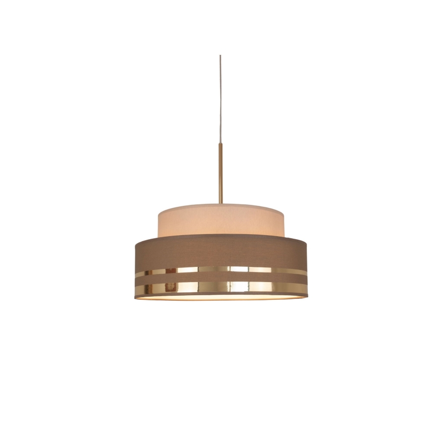 Lustra ar auklu TAMI 1xE27/60W/230V bēša/brūna/zelta