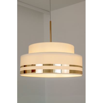 Lustra ar auklu TAMI 1xE27/60W/230V bēša/zelta
