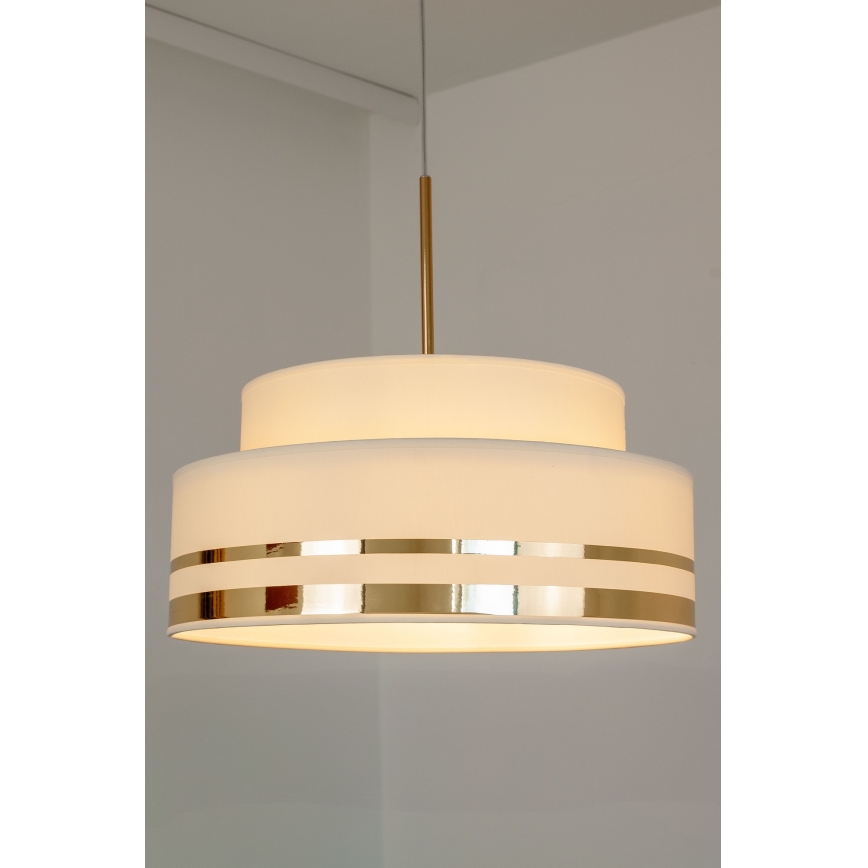 Lustra ar auklu TAMI 1xE27/60W/230V bēša/zelta