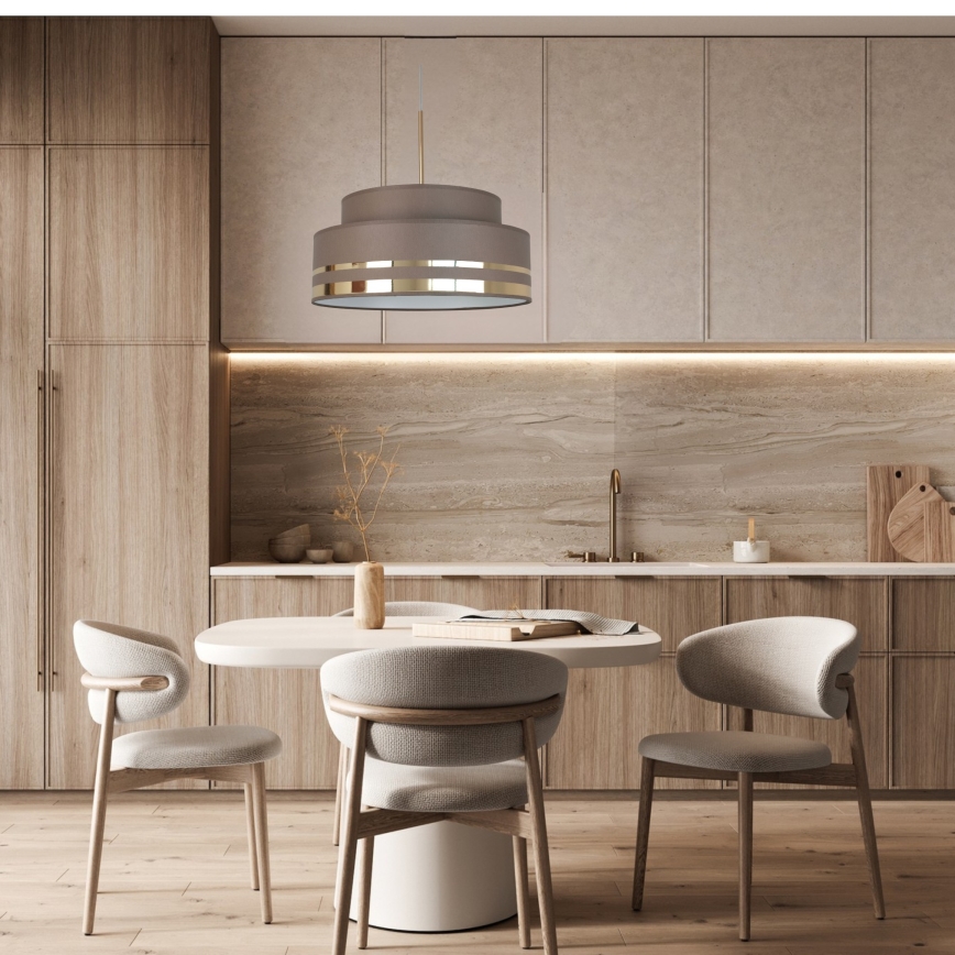Lustra ar auklu TAMI 1xE27/60W/230V brūna/zelta