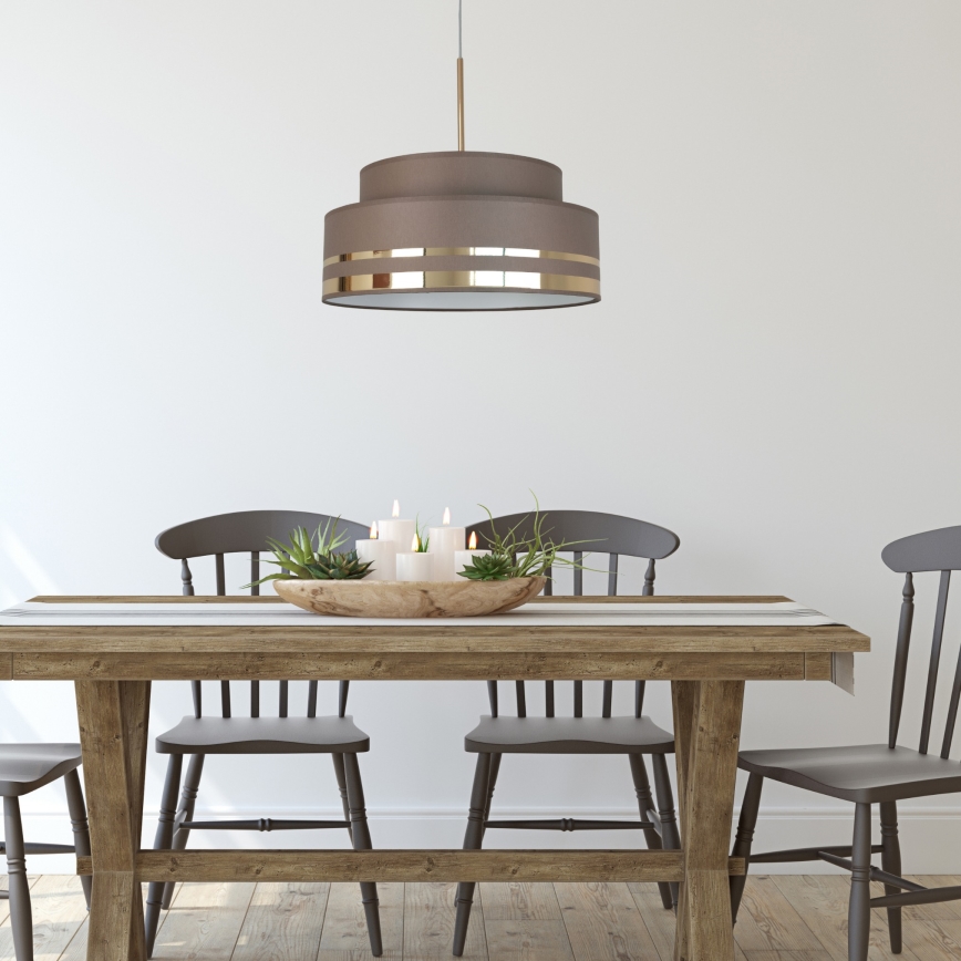 Lustra ar auklu TAMI 1xE27/60W/230V brūna/zelta