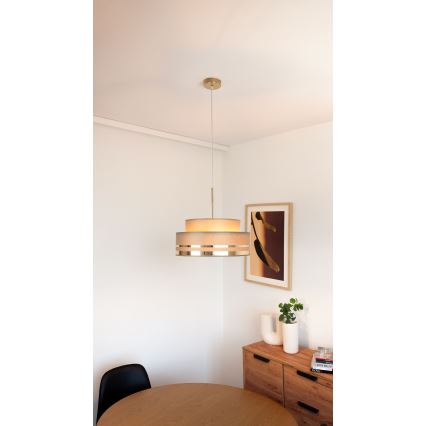 Lustra ar auklu TAMI 1xE27/60W/230V brūna/zelta