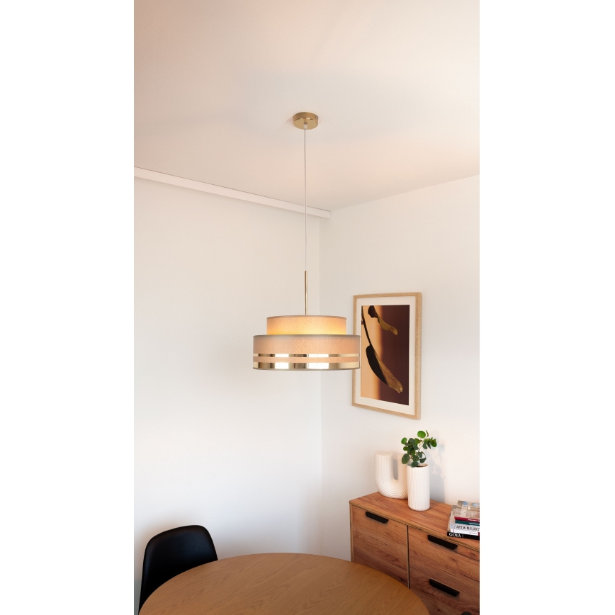 Lustra ar auklu TAMI 1xE27/60W/230V brūna/zelta