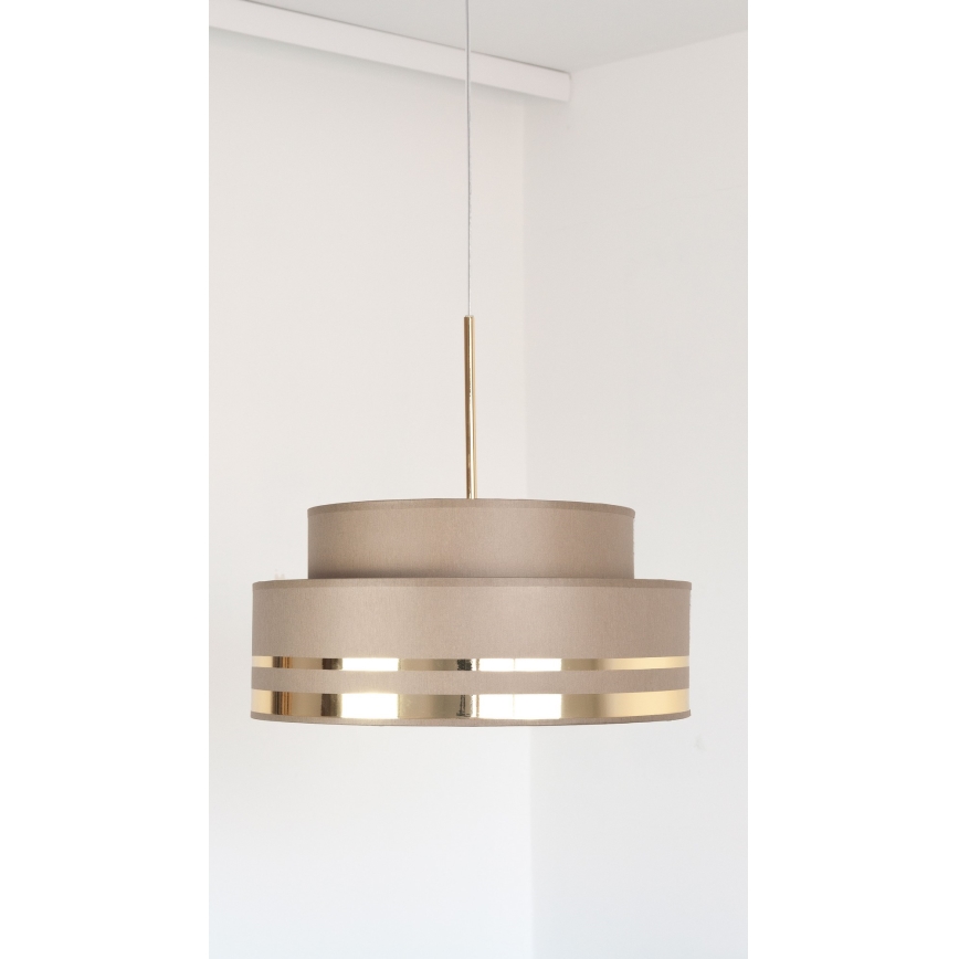 Lustra ar auklu TAMI 1xE27/60W/230V brūna/zelta