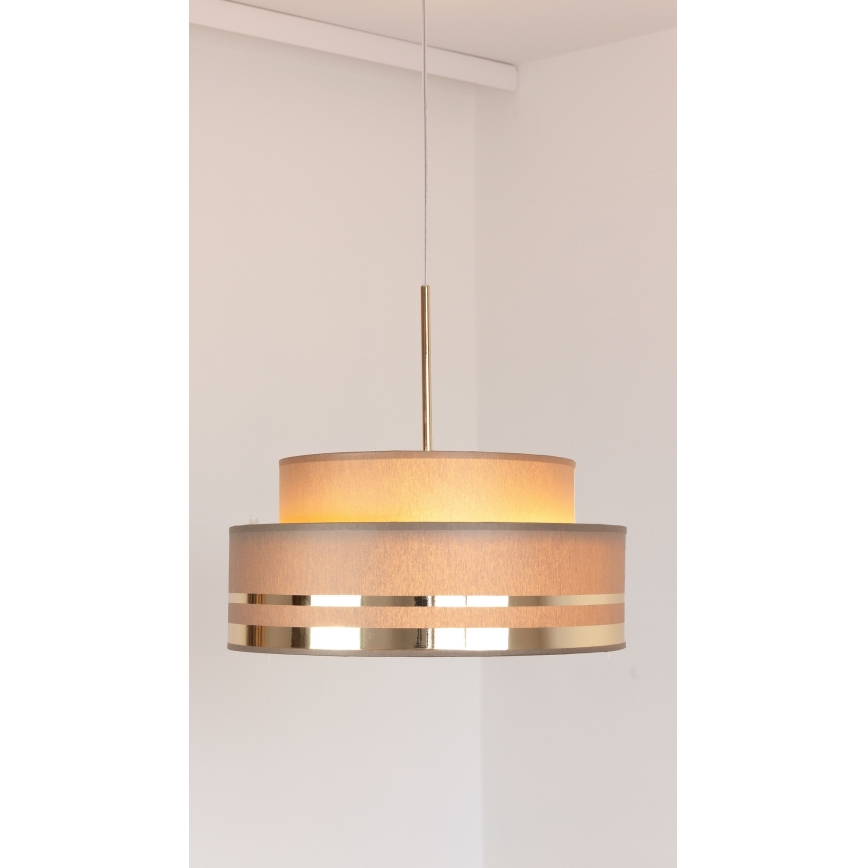 Lustra ar auklu TAMI 1xE27/60W/230V brūna/zelta