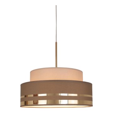 Lustra ar auklu TAMI 1xE27/60W/230V d. 40 cm bēša/brūna/zelta