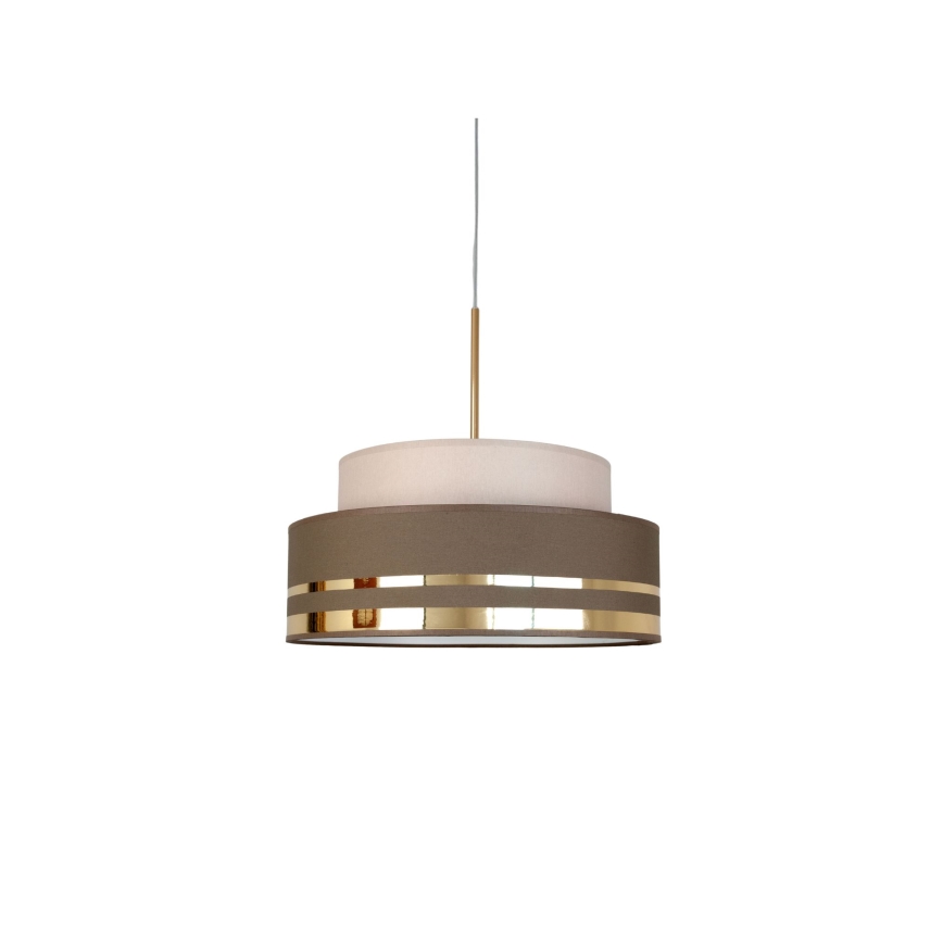 Lustra ar auklu TAMI 1xE27/60W/230V d. 40 cm bēša/brūna/zelta