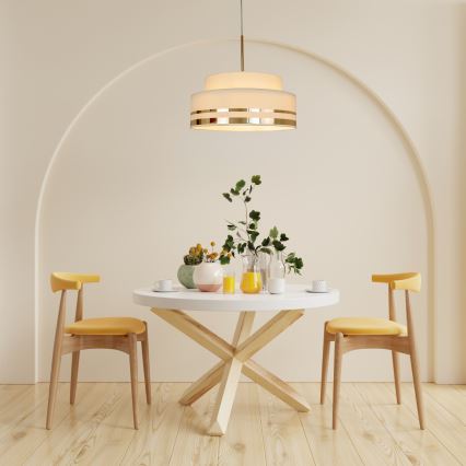 Lustra ar auklu TAMI 1xE27/60W/230V d. 40 cm bēša/zelta