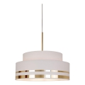 Lustra ar auklu TAMI 1xE27/60W/230V d. 40 cm krēmkrāsa/zelta