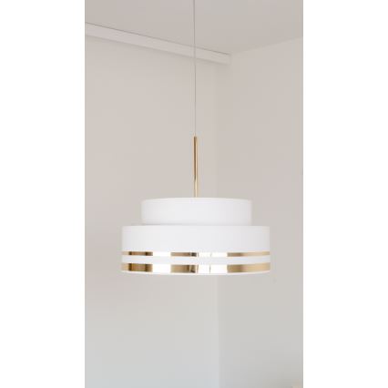 Lustra ar auklu TAMI 1xE27/60W/230V d. 40 cm krēmkrāsa/zelta