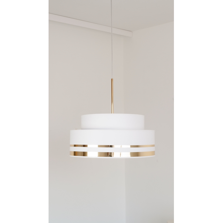 Lustra ar auklu TAMI 1xE27/60W/230V d. 40 cm krēmkrāsa/zelta