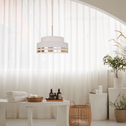 Lustra ar auklu TAMI 1xE27/60W/230V krēmkrāsa/zelta