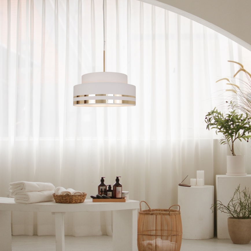 Lustra ar auklu TAMI 1xE27/60W/230V krēmkrāsa/zelta