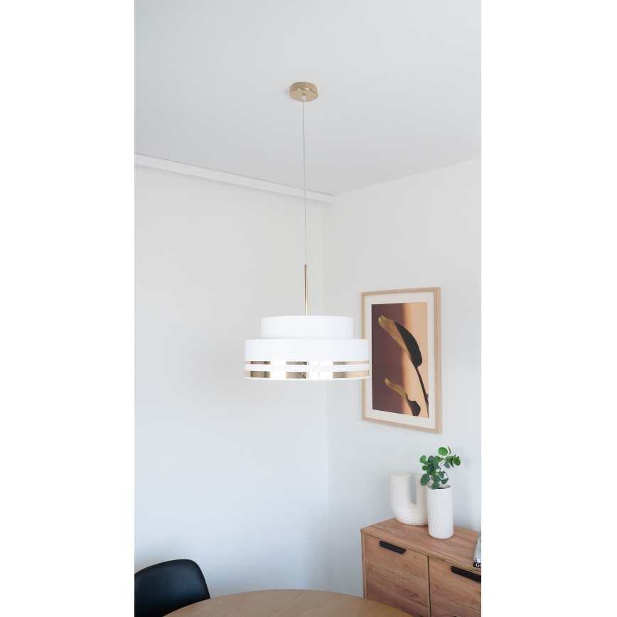 Lustra ar auklu TAMI 1xE27/60W/230V krēmkrāsa/zelta