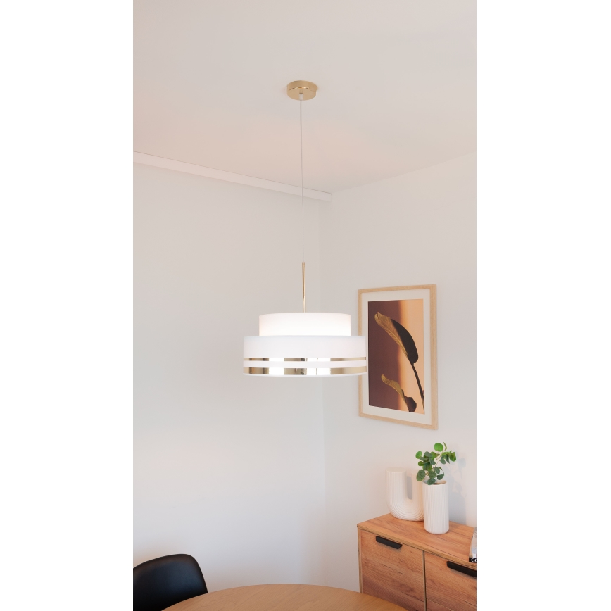 Lustra ar auklu TAMI 1xE27/60W/230V krēmkrāsa/zelta