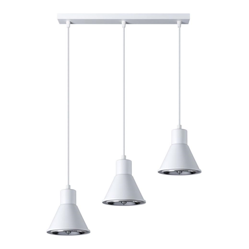 Lustra ar auklu TAZILA 3xES111/60W/230V balta