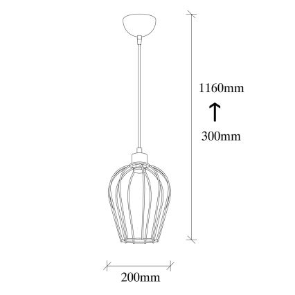 Lustra ar auklu TEL 1xE27/40W/230V