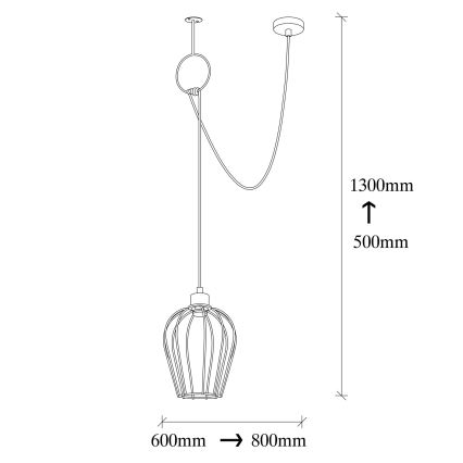 Lustra ar auklu TEL 1xE27/40W/230V