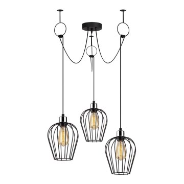Lustra ar auklu TEL 3xE27/40W/230V zirneklis