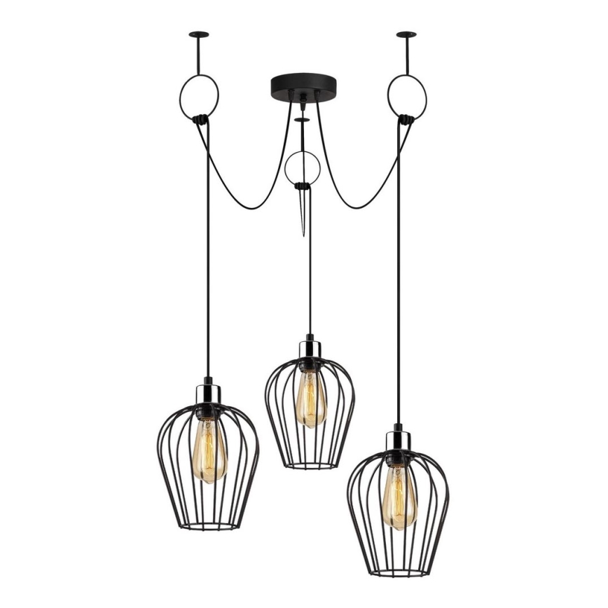 Lustra ar auklu TEL 3xE27/40W/230V zirneklis