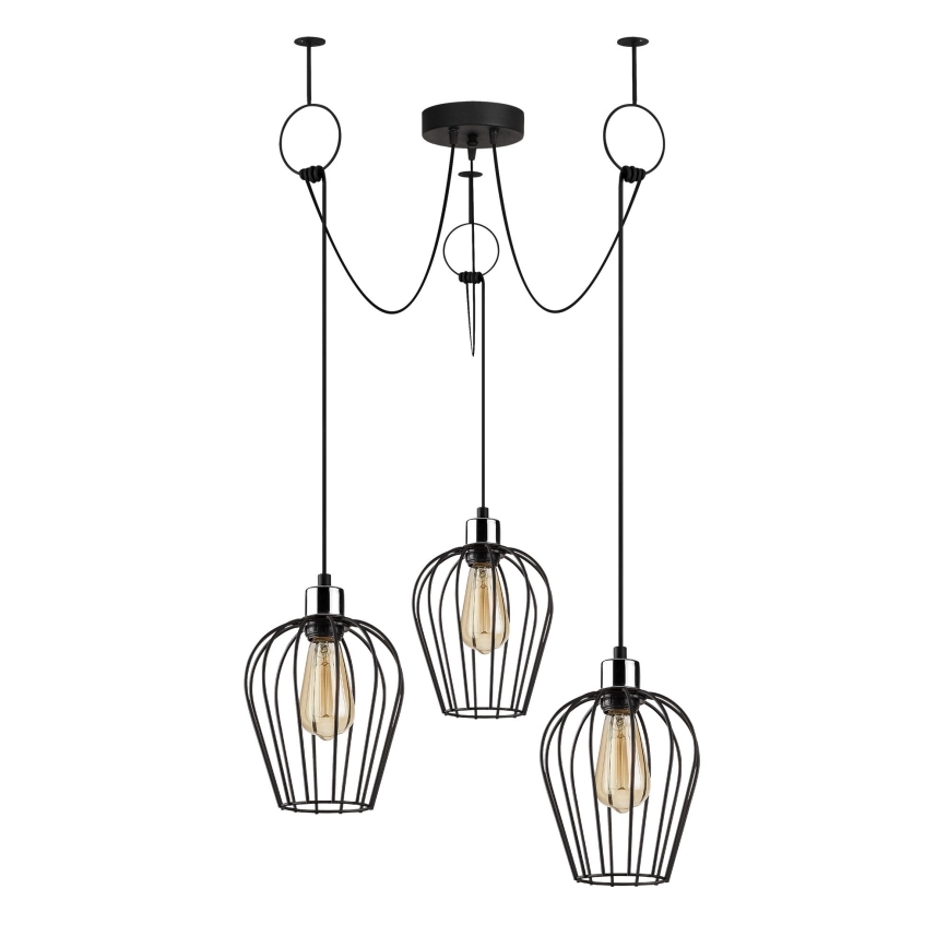 Lustra ar auklu TEL 3xE27/40W/230V zirneklis