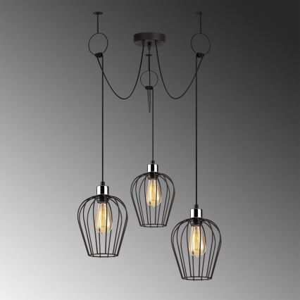 Lustra ar auklu TEL 3xE27/40W/230V zirneklis